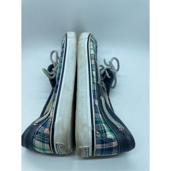Sperry Top-Sider Authentic Original 2-Eye Blue & Plaid Boat Shoes Women's Size 9 - Picture 6 of 7